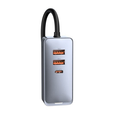 Baseus Share Together PPS Multi-port Fast Charging Car Charger with Extension Cord 120W 2USB + 2 USB-C