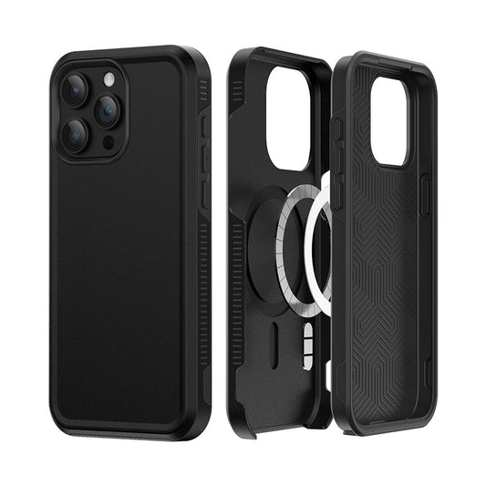 Minimalist Shockproof 2 in 1 Magsafe Cover Case - Black for iPhone 15 Pro Max