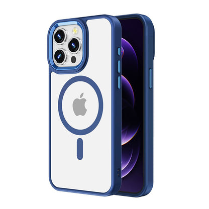 Metal Camera Lens Magnetic Transparent Magsafe Case for iPhone 15 Pro