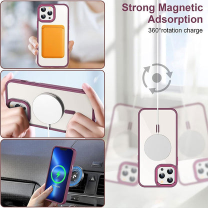 Metal Camera Lens Magnetic Transparent Magsafe Case for iPhone 15