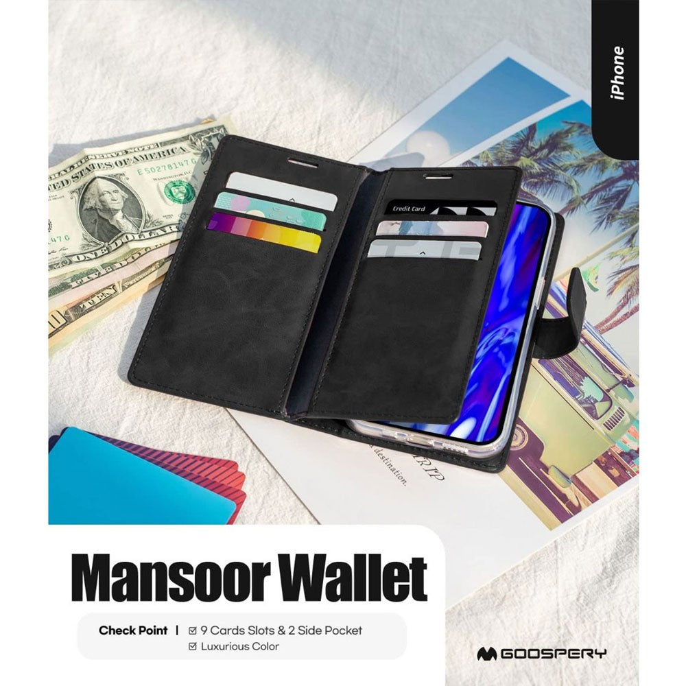 Mansoor Diary Cover Case for iPhone 15 Pro