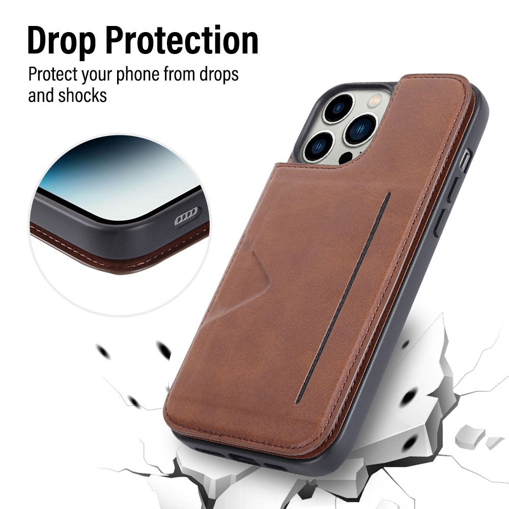 Back Flip Leather Wallet Shockproof Cover Case for iPhone 15 Plus