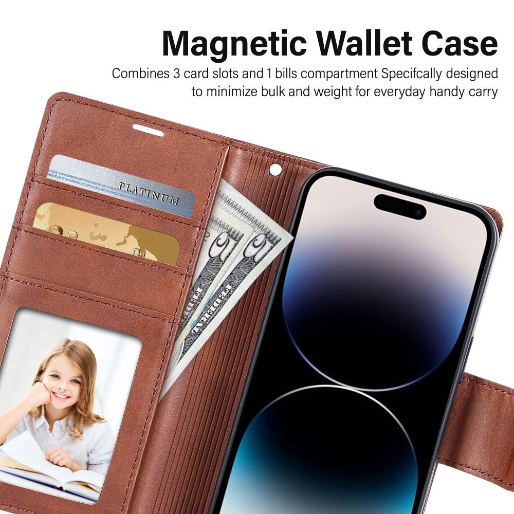 2 in 1 Detachable Magnetic Flip Leather Wallet Cover Case for iPhone 14 / iPhone 13