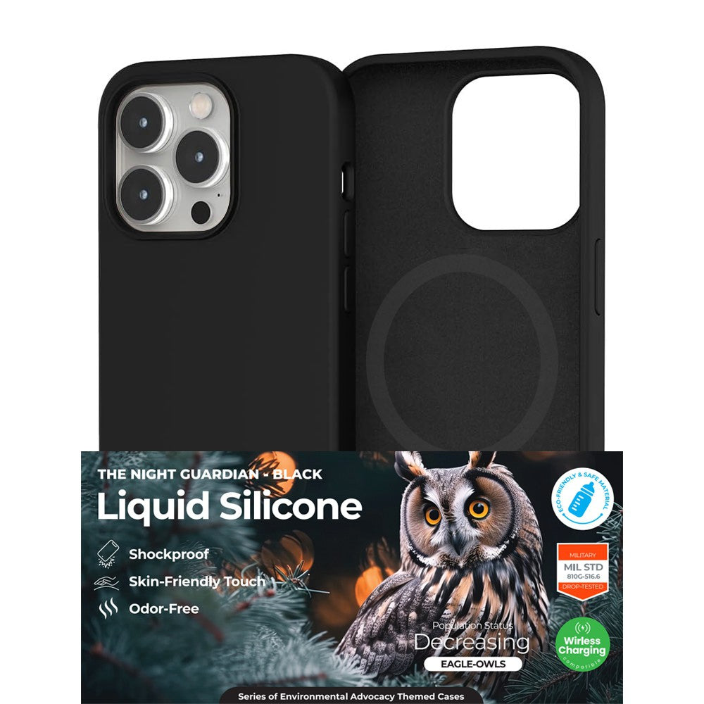 Liquid Silicone Case Cover with Magsafe Ring for iPhone 15 Pro Max