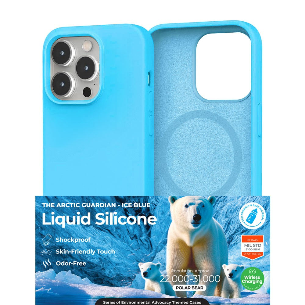 Liquid Silicone Case Cover with Magsafe Ring for iPhone 15 Plus